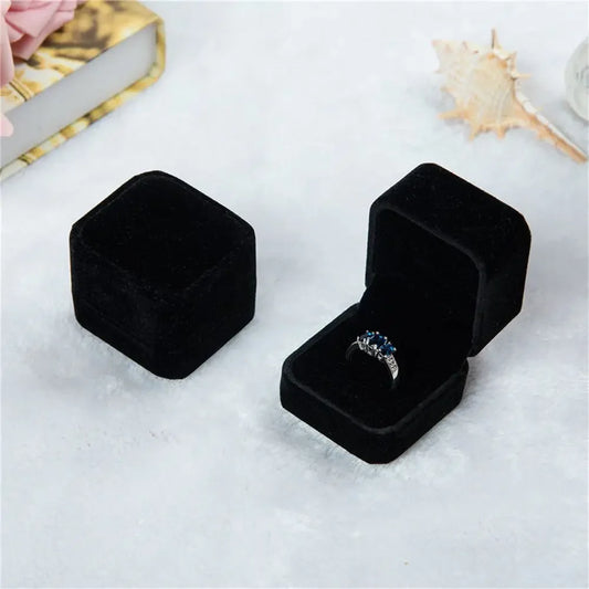 Écrin à Bague Vintage Cuir PU Noir – 1 Emplacement