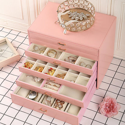 Boîte à Bijoux Cuir 6 Niveaux – Grande Capacité, Doublure Velours
