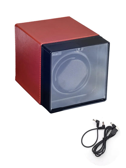 Boîte à Montre Automatique Cuir Rouge Design Fin