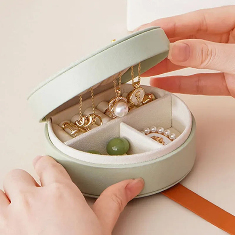 Boîte à Bijoux de Voyage Cuir Blanc – Format Pochette
