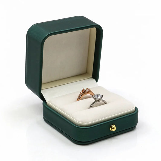 Écrin à Bague Vintage Cuir PU Rouge – 1 Emplacement