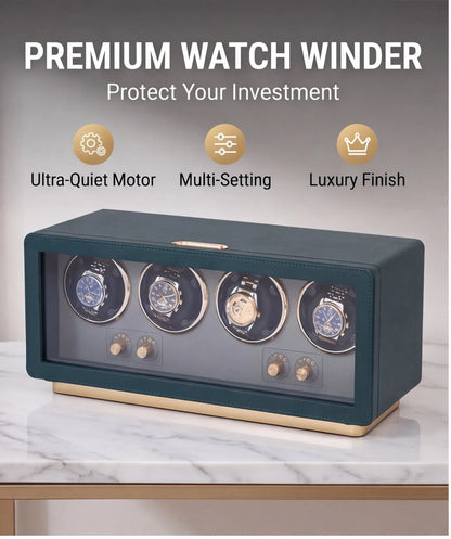 Boîte à Montre Automatique 4 Montres Cuir Premium – Anti-Magnétique