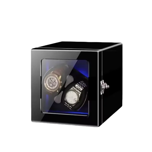Remontoir 2 Montres Bois Noir Verrou