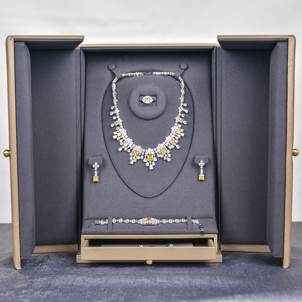 Coffret Bijoux Luxe Bois et Simili Cuir