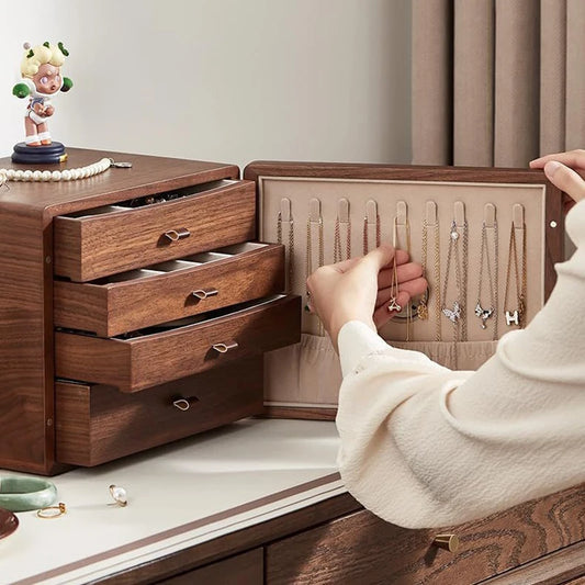 Boîte à Bijoux en Bois avec Serrure – Traitement Anti-Oxydation