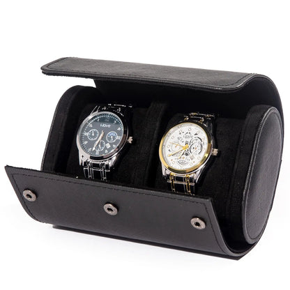 Boîte à Montre Homme 2 Compartiments Cuir Marron – Fabrication Artisanale