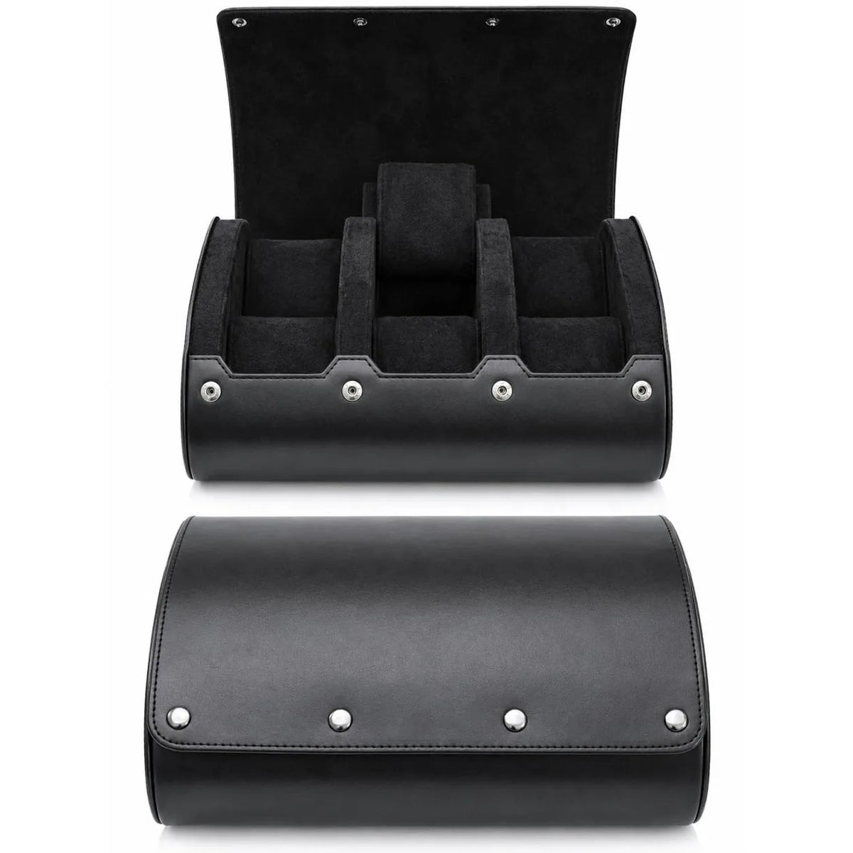 Boîte à Montre Homme 4 Compartiments Cuir PU Marron – Écrin de Voyage Compact