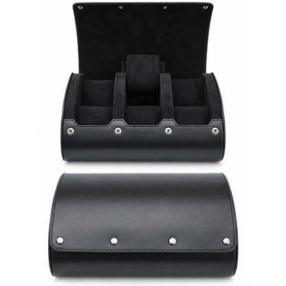Boîte à Montre Homme 6 Compartiments Cuir PU Bleu Nuit – Écrin de Voyage Compact