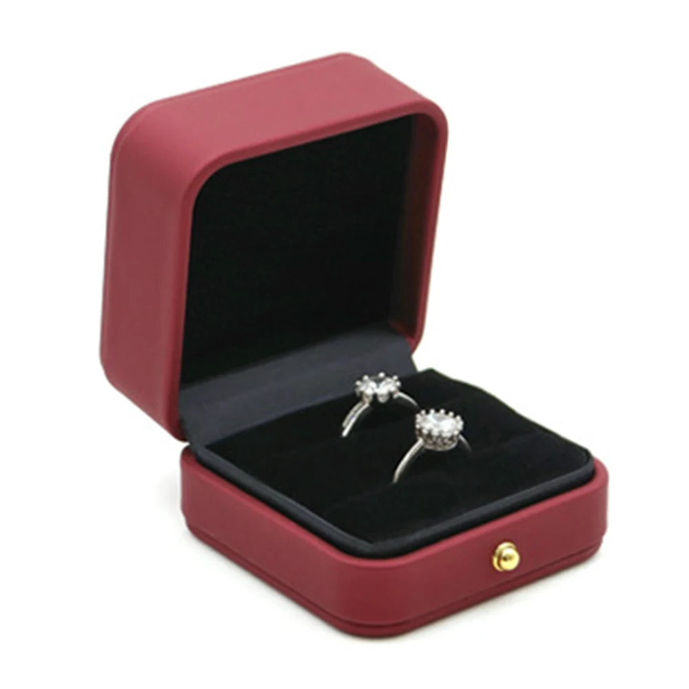 Écrin à Bague Vintage Cuir PU Noir – 1 Emplacement