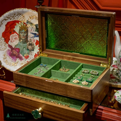 Boîte à Bijoux en Bois Massif Double Niveau – Fermeture Magnétique