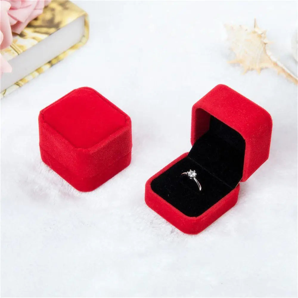 Écrin à Bague Vintage Cuir PU Blanc – 1 Emplacement