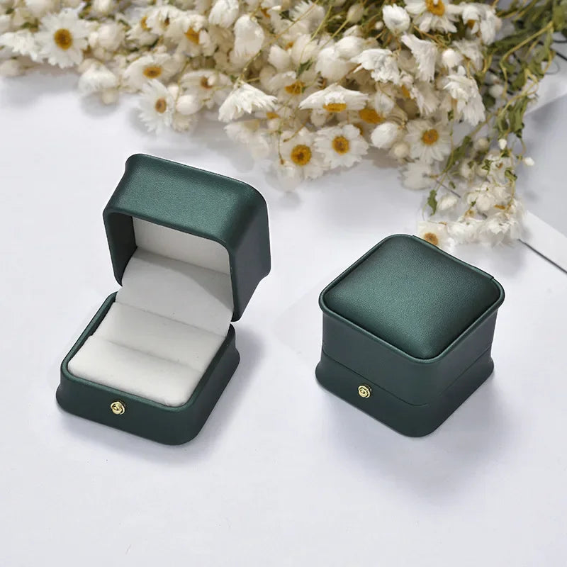 Écrin à Bague Vintage Cuir PU Rose – 1 Emplacement