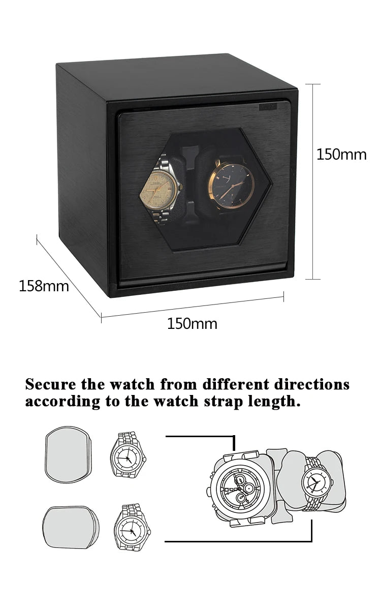 Remontoir 2 Montres Laqué Noir