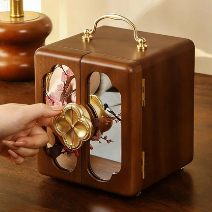 Boîte à Bijoux en Bois Massif à Double Porte – Format Compact