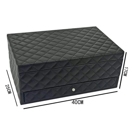 Grande Boîte à Bijoux en Cuir – Format XL, Doublure Velours