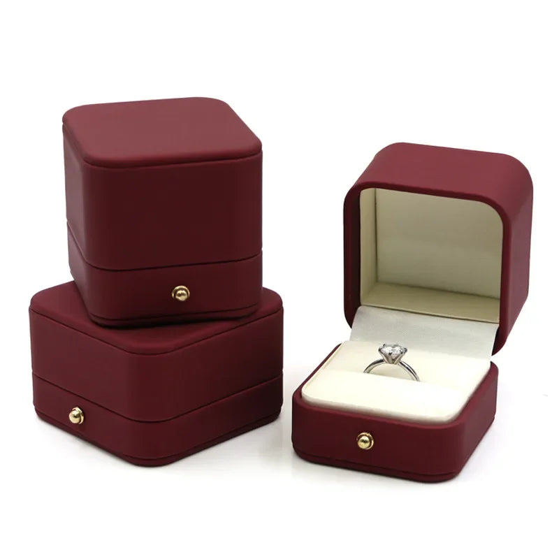 Écrin à Bague Vintage Cuir PU Noir – 1 Emplacement