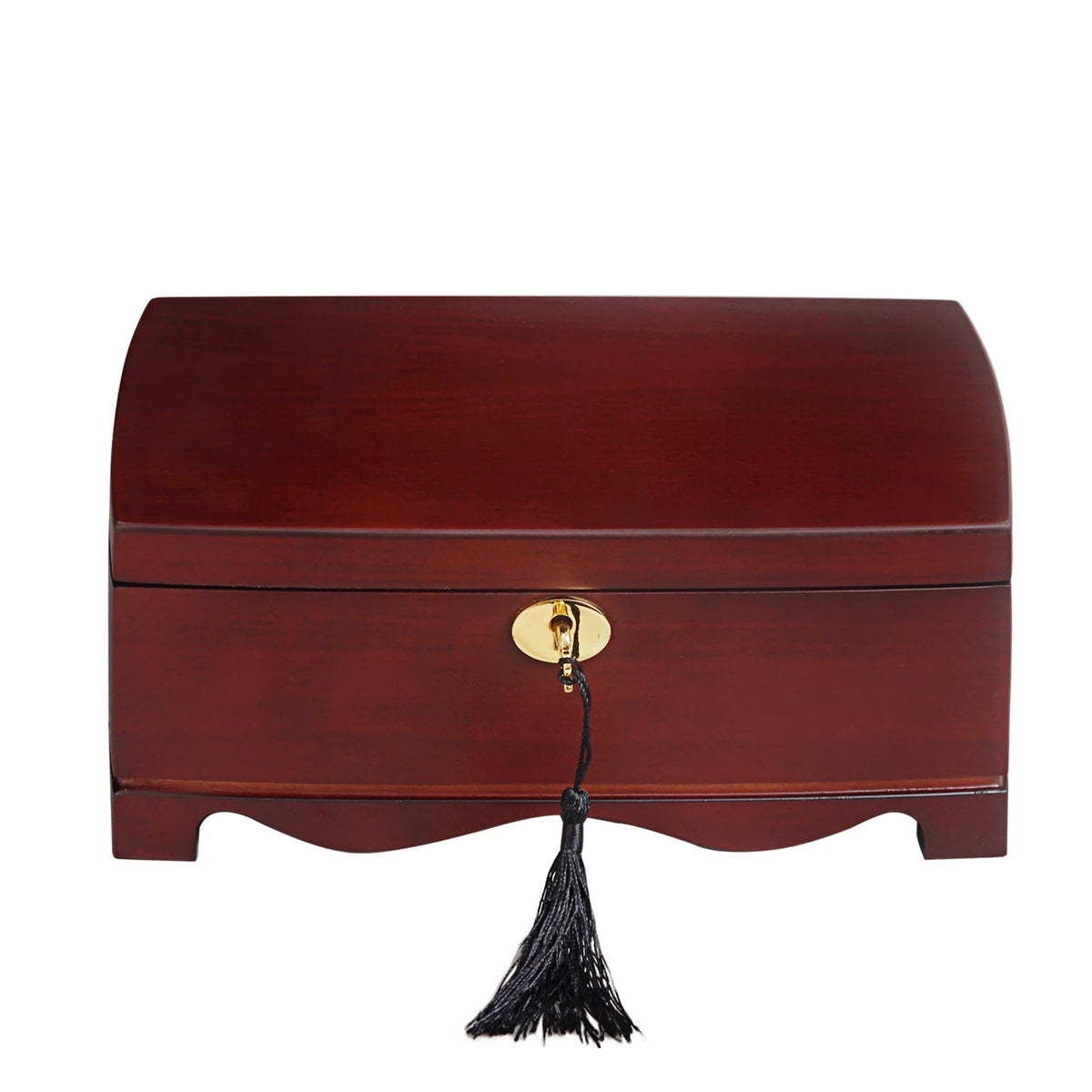 Coffret Bijoux Bois Rouge à Clé
