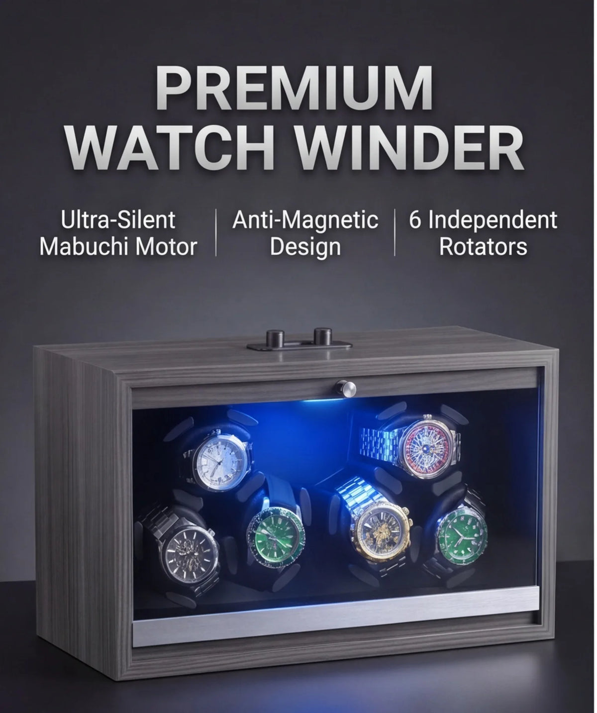 Remontoir 6 Montres Noyer Mabuchi