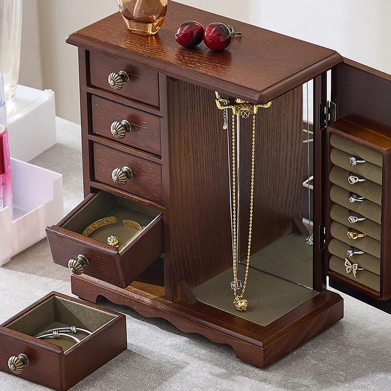 Écrin à Bijoux Bois Tiroir Velours