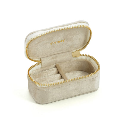 Mini Boîte à Bijoux Velours Ivoire Personnalisable