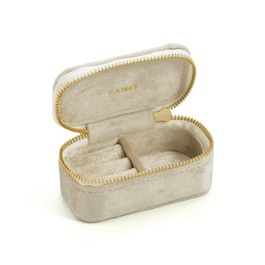 Mini Boîte à Bijoux Velours Ivoire Personnalisable