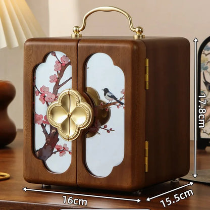 Boîte à Bijoux en Bois Massif à Double Porte – Format Compact