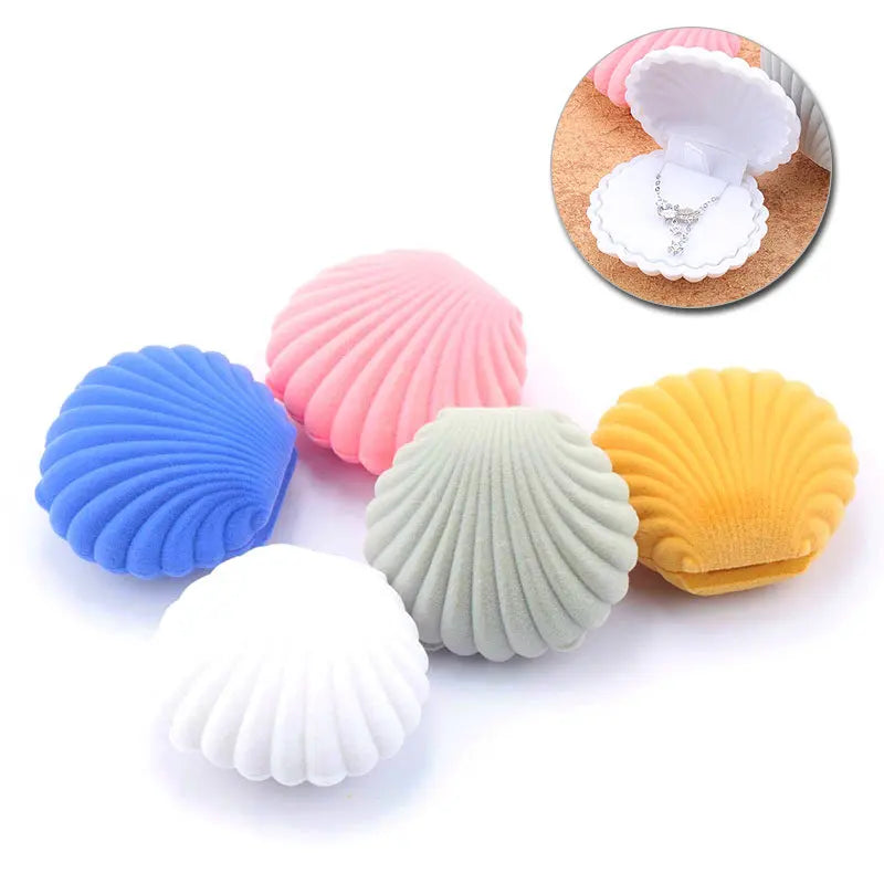 Écrin Coquillage Velours Abricot – Bagues, Boucles, Bracelet