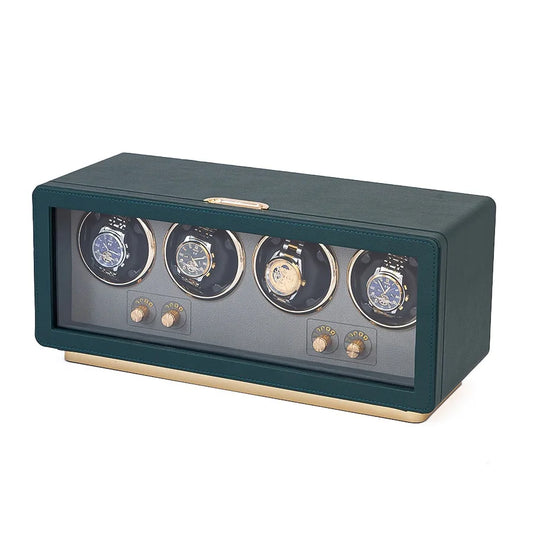 Boîte à Montre Automatique 4 Montres Cuir Premium – 5 Modes de Rotation