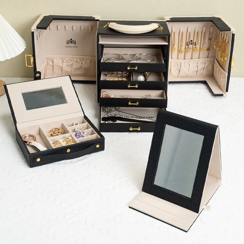 Grand Coffret Bijoux Double Porte Noir