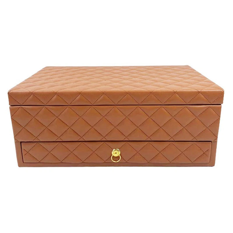 Grande Boîte à Bijoux en Cuir – Format XL, Doublure Velours