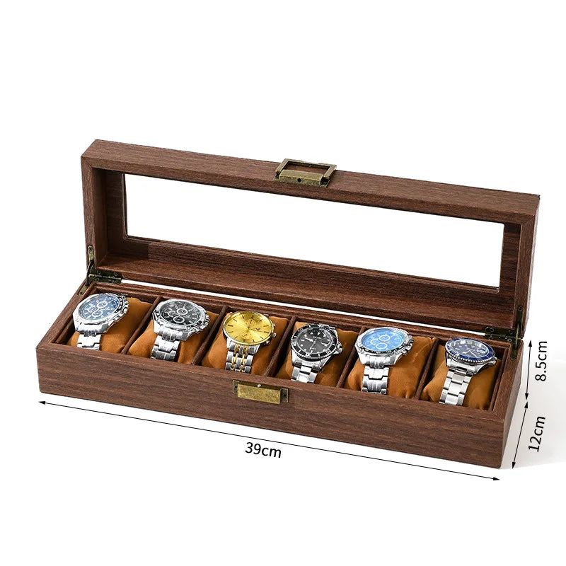 Boîte à Montre Homme 3 Compartiments Effet Noyer – Édition Prestige