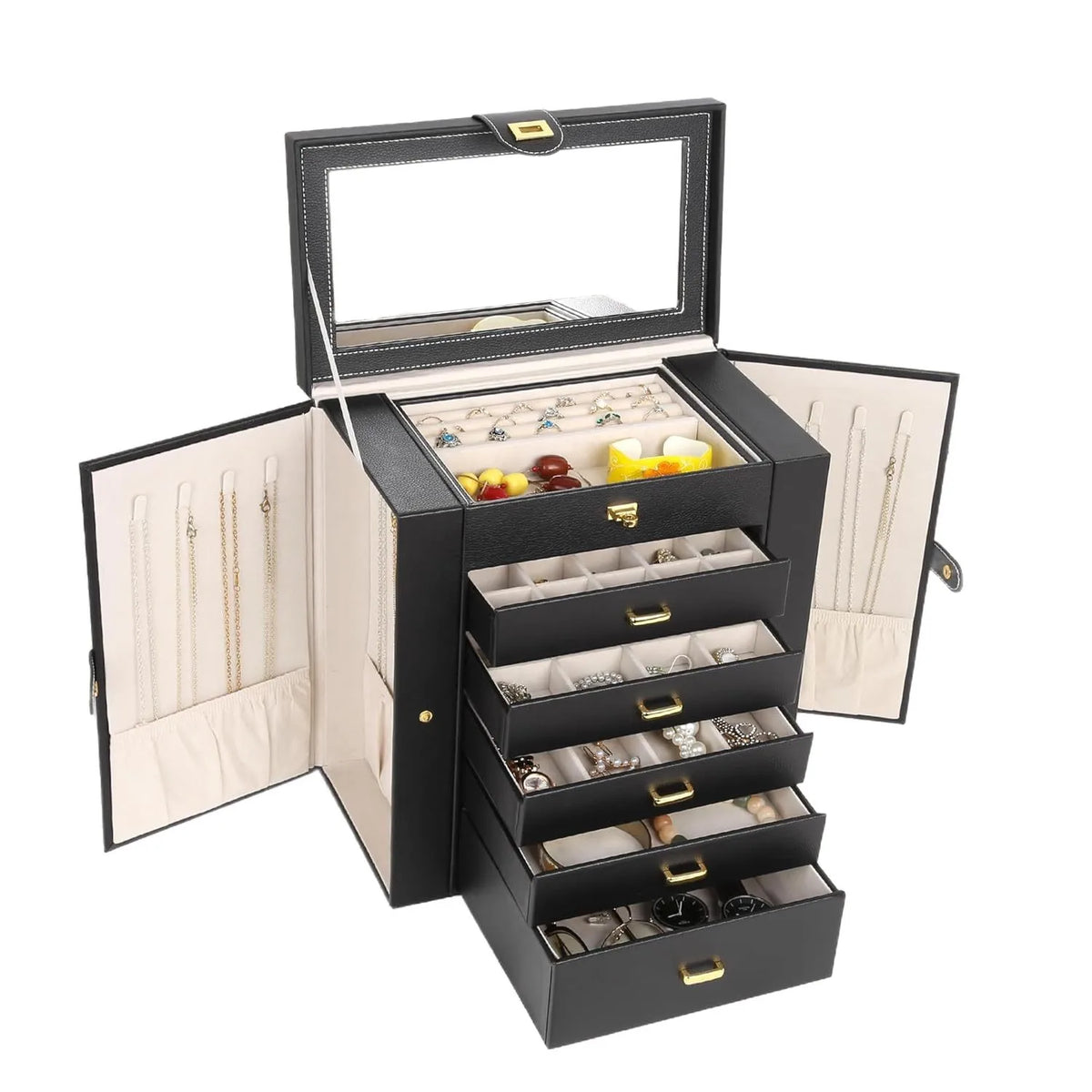 Boîte à Bijoux Style Européen 6 Niveaux – Grande Capacité