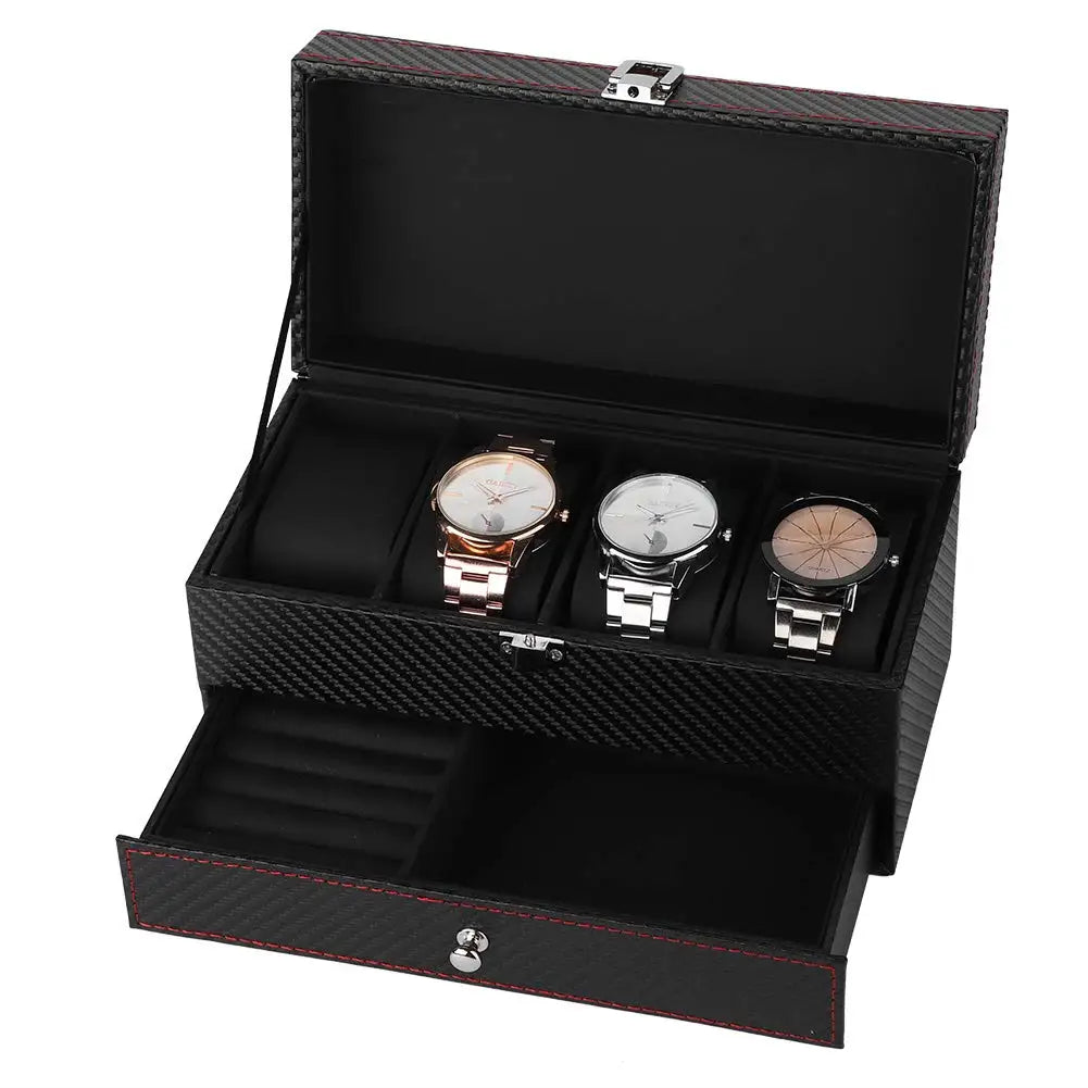 Boîte à Montre Homme 1 Montre Cuir PU Marron – Coffret Cadeau avec Coussin