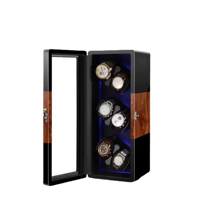 Remontoir 2 Montres Bois Noir Verrou