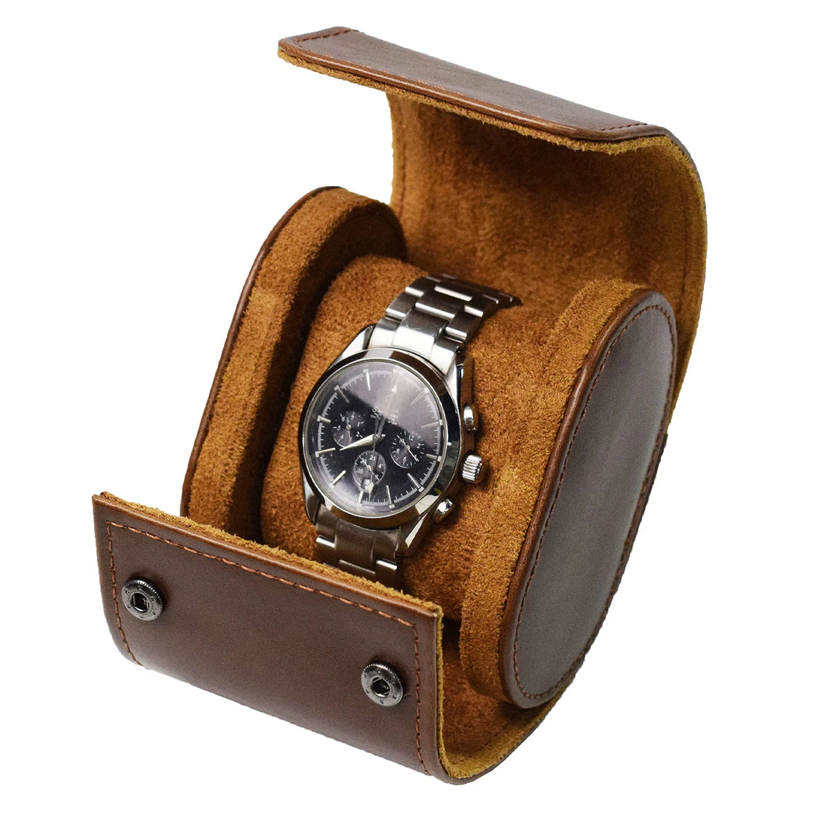 Boîte à Montre Homme 1 Compartiment Cuir Marron – Fabrication Artisanale