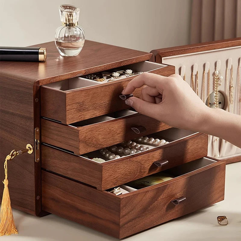 Boîte à Bijoux en Bois avec Serrure – Traitement Anti-Oxydation