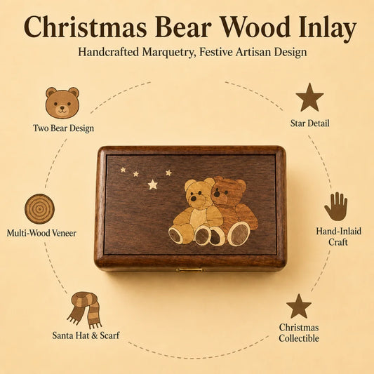 Boîte à Musique Ours de Noël Bois