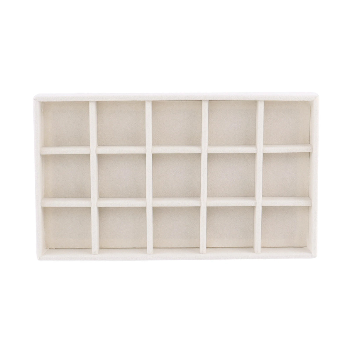 Plateau à Bijoux Velours Beige 3 Compartiments