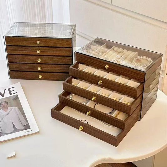 Boîte à Bijoux Multi-Niveaux 3 Étages Velours