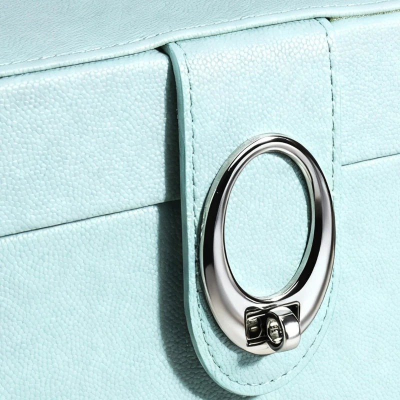 Boîte à Bijoux en Cuir Anti-Poussière – Grande Capacité avec Miroir