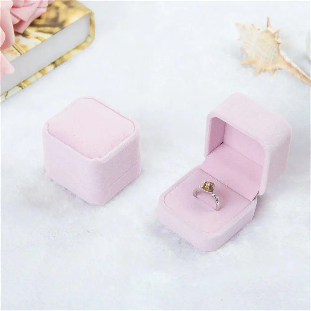 Écrin à Bague Vintage Cuir PU Blanc – 1 Emplacement