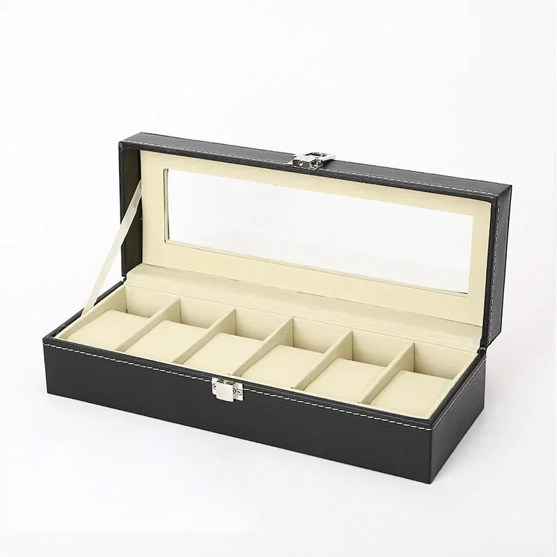 Boîte à Montre Homme 12 Compartiments Cuir PU Vert – Collection Vitrée