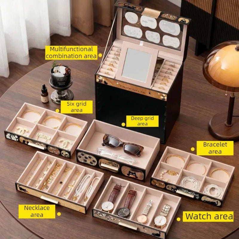 Boîte à Bijoux Tiroirs Rétro