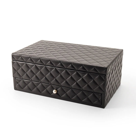 Grande Boîte à Bijoux en Cuir – Format XL, Doublure Velours