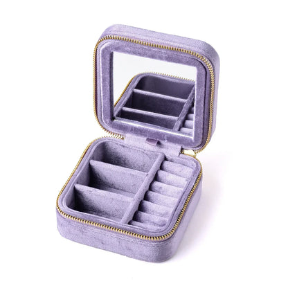 Petite boîte à bijoux violette miroir