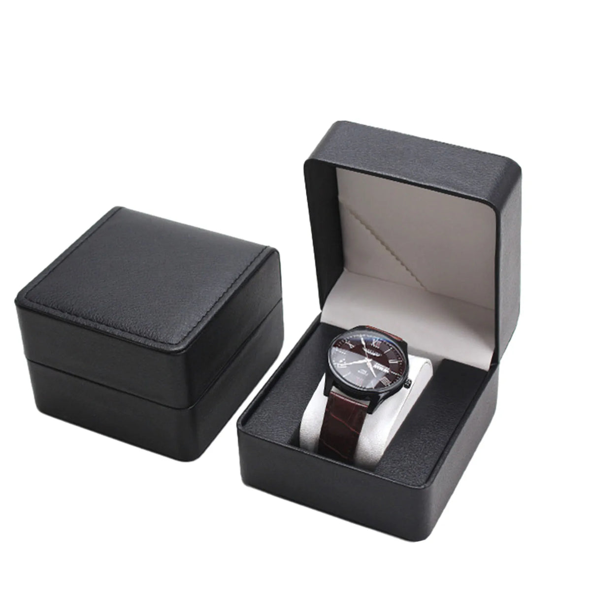 Boîte à Montre Homme 1 Montre Cuir PU Orange – Présentoir Cadeau