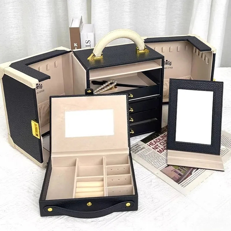 Grand Coffret Bijoux Double Porte Noir