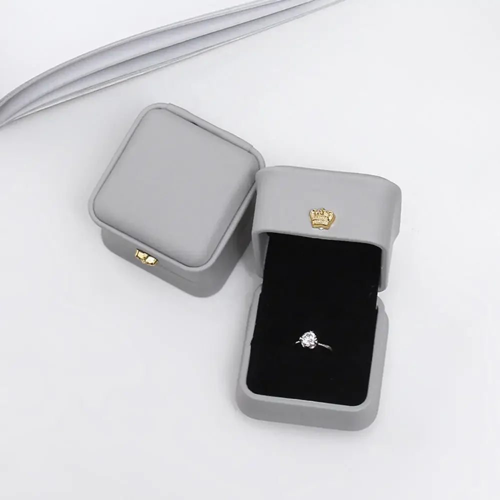Écrin à Bague Vintage Cuir PU Rose – 1 Emplacement