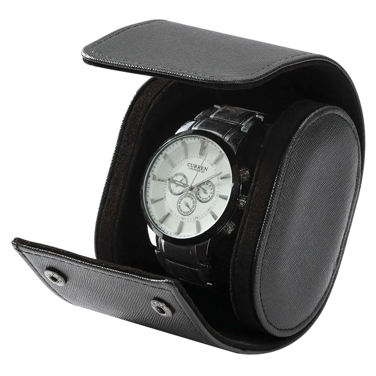 Boîte à Montre Homme 2 Compartiments Cuir Marron – Fabrication Artisanale