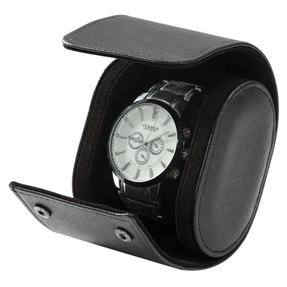 Boîte à Montre Homme 2 Compartiments Cuir Marron – Fabrication Artisanale